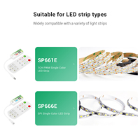 Contrôleur LED musical monochrome SP666E PWM SPI DC5V-24V avec contrôle APP et RF 2.4G, capteur filaire, télécommande à variation de rythme multiple, 1800 canaux