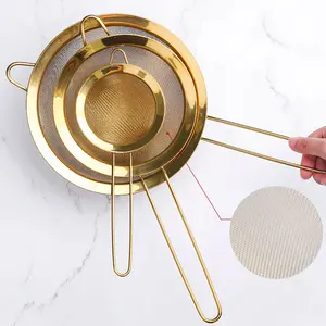 Keukengerei Rose Gold Zeef Set Fijne Mesh Premium Rvs 3.3, 5.5 En 8in Keuken Theepot Oem Kleur