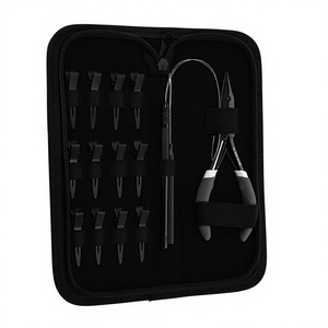 Nouveau Kit d'outils d'extension de cheveux perles pince à sertir 1 pièces Dreadlock crochet boucle outil 12 pièces pinces de séparation de cheveux avec étui noir - Product Image 1