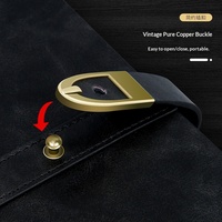 Carnet de voyage A5 en cuir véritable, carnet à feuilles mobiles en cuir vintage, personnalisable avec logo, fermeture à boucle, rechargeable A5