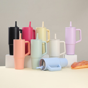 Simple 30oz <b>Double</b>-<b>walled</b> Insulated Tumbler Leak-proof Foldable Spout With Handle Travel <b>Mug</b> - Product Image 3