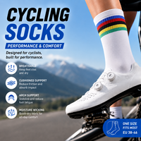 Chaussettes de cyclisme Aero avec rayures arc-en-ciel Tour de France, chaussettes de vélo