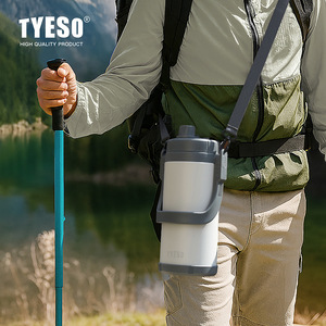 กระติกน้ำร้อน/เย็น <span class=keywords><strong>TYESO</strong></span>/Taishuo รุ่นใหม่ ขนาด 2 ลิตร-3.5 ลิตร ทำจากโลหะ ดีไซน์สำหรับออกกำลังกาย พกพาสะดวก เหมาะสำหรับการเดินทางกลางแจ้ง พร้อมสายสะพาย ใช้ได้สองแบบ - Product Image 5