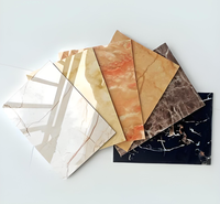 Panneau en PVC de grande taille à motif marbre - 1220x2440mm, surface sans joint, matériau de rénovation hôtelière