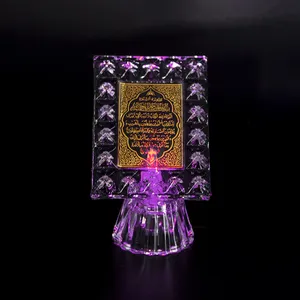 Guangzhou cheap wholesale mini muslim crystal Quran custom Crystal quran Glass book with religious for wedding gift