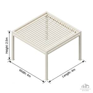 Pergola en aluminium 6063-T6 robuste, piliers renforcés <span class=keywords><strong>de</strong></span> 120 mm, toit à lames motorisées résistant aux intempéries, système d'éclairage LED - Product Image 4