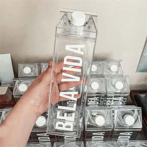 2026 Hot Sale BPA Free 500/1000ml <b>Plastic</b> Transparent Colored Direct <b>Drinking</b> Leak-Proof Dishwasher Safe Party Use Carton Shaped - Product Image 5