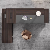 Usine de meubles de bureau de Foshan, design moderne haut de gamme, bureau en forme de L pour directeur, PDG, patron, bureau de direction, bureaux de luxe