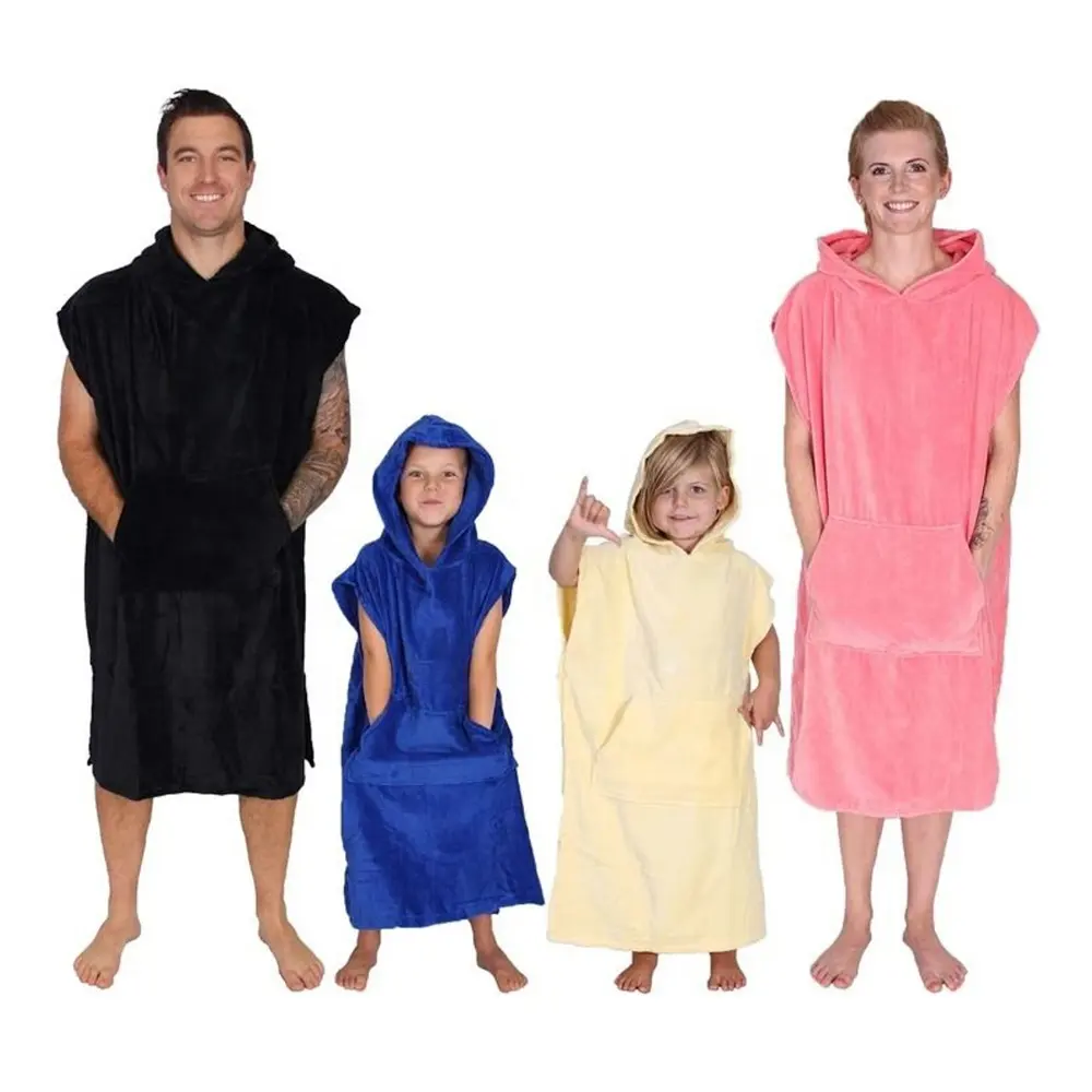 Surf Poncho Hoodie Blanket Adult Hooded Poncho Children Beach Towel Made in China Customized CN;ZHE Summer Cotton and Microfiber