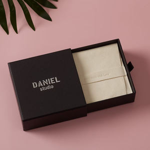 Cajas de Joyería de Cartón Beige de Alta Calidad con Logotipo Personalizado para Collares y Pendientes, Solución de Empaque Premium - Product Image 4