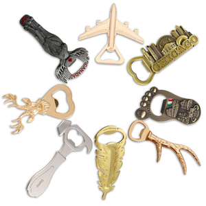 OEM tùy chỉnh ANTLER lông hình dạng kim loại nắp chai Mở thiết kế bất thường với kết thúc cổ cho quà tặng văn hóa & khuyến mãi lễ hội - Product Image 1