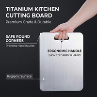 Planche à découper en titane pur de qualité alimentaire GR1, laminée à chaud, double face, antiadhésive, taille et logo personnalisés, OEM disponible
