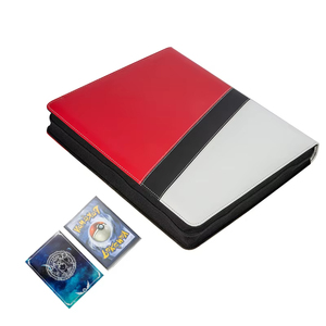 540 công suất lớn da PE PVC tri-màu PU thẻ trò chơi chất kết dính với 9 túi tay áo Album ảnh lưu trữ dây kéo thư mục - Product Image 1