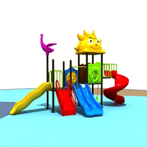 Kindergarten Customized Cheap Plastic Kids Slide Outdoor Playground Equipment Swing Set