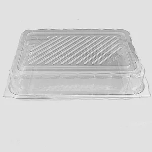 Caja transparente de plástico desechable con bisagras para mascotas, embalaje para pasteles