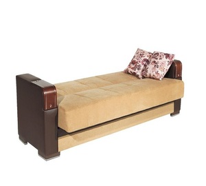 Sofá Cama Convertible Moderno con Mecanismo Click Clack, Tapicería de Tela, Estructura de Madera Maciza - Muebles de Sala de Estar para 6+ Personas - Product Image 3