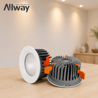 ALLWAY Prix Abordable COB Plafonnier LED Encastré Rond pour Intérieur, Maison, Hôtel, Projet 10W 15W 25W 40W 55W