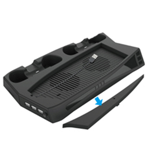 2-in-1 <strong>Cooling</strong> Fan Vertical <strong>Stand</strong> for PlayStation 5 (<strong>PS5</strong>) 3 USB HUB Charger Ports Dual Controller Charger Plastic Game - Product Image 4