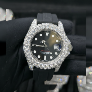 Montre automatique HipHop à coupe brillante avec bracelet en diamant blanc moissanite de luxe à vendre - Product Image 1