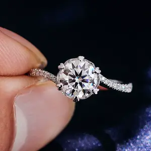 2 Carat DEF Moissanite Wedding Rings Diamond Minimalist Design Original Ring Fine Party Jewelry Rings New