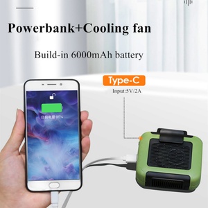 Portable 6000mAh Cooling Fan LED Light Wearable Bladeless Design Indoor/Outdoor Home/Auto Travel Car <b>Battery</b> Friendly Plastic - Product Image 5