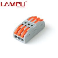 50 pièces/boîte 6 broches bilatéral Compact épissure levier sertissage poussoir bornier rapide fil électrique connexion connecteur