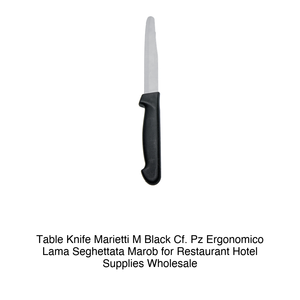 Cuchillo de mesa Marietti M/Black, paquete de 6, ergonómico, hoja dentada, Marob - Product Image 2
