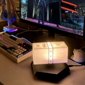 Télécommande Moderne <span class=keywords><strong>360</strong></span>° en Gros °   Décoration de bureau rotative, lampe à LED magnétique 3D flottante, billets de banque en lévitation, lampe à dollars flottants - Product Image 5
