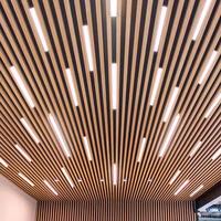 Plafonds décoratifs intérieurs modernes personnalisés, dalles acoustiques en aluminium, faux plafond, panneau insonorisant en métal couleur bois