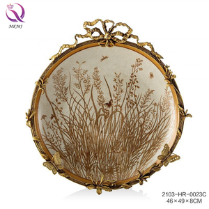 Porcelana de hielo retro de lujo francés, accesorios de latón pintados a mano, caja de tapa de modelado, piezas colgantes decorativas de sobremesa - Product Image 3