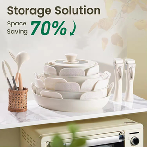 Factory Wholesale 15 Pcs Pots and Pans Set Nonstick <b>Cookware</b> Set Kitchen Cooking Set with Pan Protectors PFAS and PFOA Free - Product Image 3