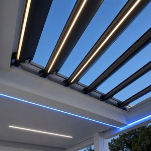 Pergola en aluminium écologique et durable, motorisée, à lames orientables, abri de voiture extérieur, protection solaire, imperméable, pour jardin, patio, <span class=keywords><strong>terrasse</strong></span> - Product Image 5