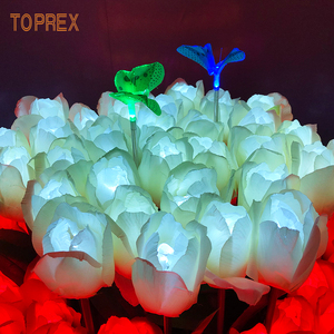 Decoración de bodas al aire libre Proveedor de fiestas Varios colores Tulipanes naturales Flores artificiales infinitesimales Luz LED - Product Image 5