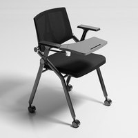 Chaise de formation haute densité, table pliable moderne, structure en fer pour réunions et conférences DESTON HL-632D Blanc/Noir Garantie 5 ans