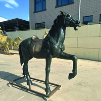 Statue de cheval de saut en Bronze de luxe peinture Sculpture d'art en métal Sculpture en Bronze de cheval d'élevage Art équestre grandeur nature pour jardin