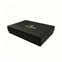Boîtes cadeaux de luxe noires pour parfums avec pelliculage mat et logo doré estampé à chaud - Boîte d'emballage rigide pour cosmétiques avec insert en EVA pour chaussettes