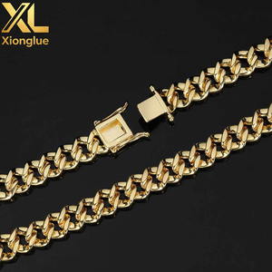 Luxury 18k Gold 12mm Cuban Chain Zircon Link Copper Unisex Rhinestone Necklace - Product Image 4