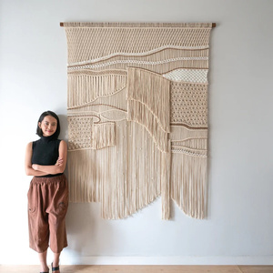 2025 grand macramé tenture murale Art textile abstrait pour Interio Fiber décor Extra Large macramé tête <span class=keywords><strong>de</strong></span> <span class=keywords><strong>lit</strong></span> au-dessus du <span class=keywords><strong>lit</strong></span> - Product Image 3