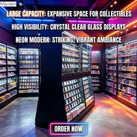 Vitrine d'exposition de cartes à collectionner simple face avec éclairage LED, personnalisable en usine, pour cartes TGC, cartes de sport et de baseball classées en magasin