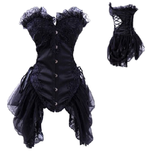 Corsé de Acero para Mujer al por Mayor, Cincher de Cintura con Encaje, Faja Moldeadora de Satén, Bustier Gótico para <span class=keywords><strong>Fiesta</strong></span> y Club, Lencería Moldeadora Le Corset - Product Image 1