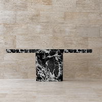 Table console moderne de luxe en marbre Emperador foncé, décoration d'intérieur, table d'entrée pour villa, hôtel, meubles sur mesure en gros
