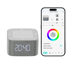 Household Sound <b>Machine</b> Alarm <b>Clock</b> 32 Soothing Sounds Smart App Control Battery Powered Night Light Adjustable Brightness - Product Image 1