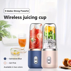 USB充電式ミニジューサーミキサーフルーツスムージーブレンダー機械食品用6ブレードミニポータブルジューサーミキサー - Product Image 2