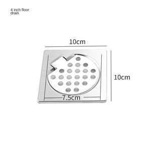 201 Foreign Trade Square Stainless Steel Floor Drain Flip Thickened Bathroom Balcony Anti-clogging Anti-return Odor-proof Modern - Product Image 5