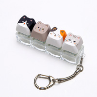 Custom Logo Cute Cat Dog Creative LED Keyboard Keycaps Fidget Clicker Keychain Stress Relief MINI Keyboard Switch Button Tester