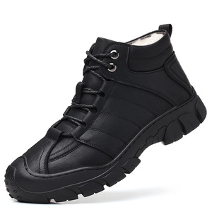 Botas de Invierno para Hombre, de Piel Auténtica, Forradas de Felpa, Antideslizantes, con Suela de Goma, Punta Redonda, Botas para la Nieve - Product Image 5