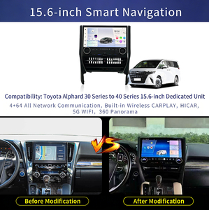 วิทยุติดรถยนต์ระบบแอนดรอยด์ขนาด 15.6 นิ้ว หน้าจอสัมผัส HD 8Core 4+64G รองรับ Wireless Carplay พร้อมระบบนำทาง GPS สำหรับรถยนต์โตโยต้าอัลฟาร์ด รุ่น 30-40 - Product Image 3