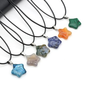 AHAYA <span class=keywords><strong>Nuova</strong></span> Collezione Collana con Ciondolo a Forma di <span class=keywords><strong>Stella</strong></span> in Pietra Naturale e Diamante, Stile Bohémien Fatto a Mano, Regalo per Anniversario Donna - Product Image 1