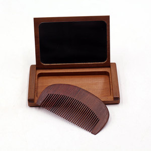 Biểu Tượng Tùy Chỉnh Có Thể Gập Lại Lược Với Gương Gỗ Đàn hương Gỗ Anh Đào Lược Với Gương Xách Tay Gấp Nhỏ Tóc Lược Với Gương - Product Image 4