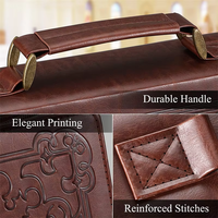 Grande housse de Bible classique en cuir PU, étui de transport protecteur en cuir, sac de transport portable pour la Bible et l'église